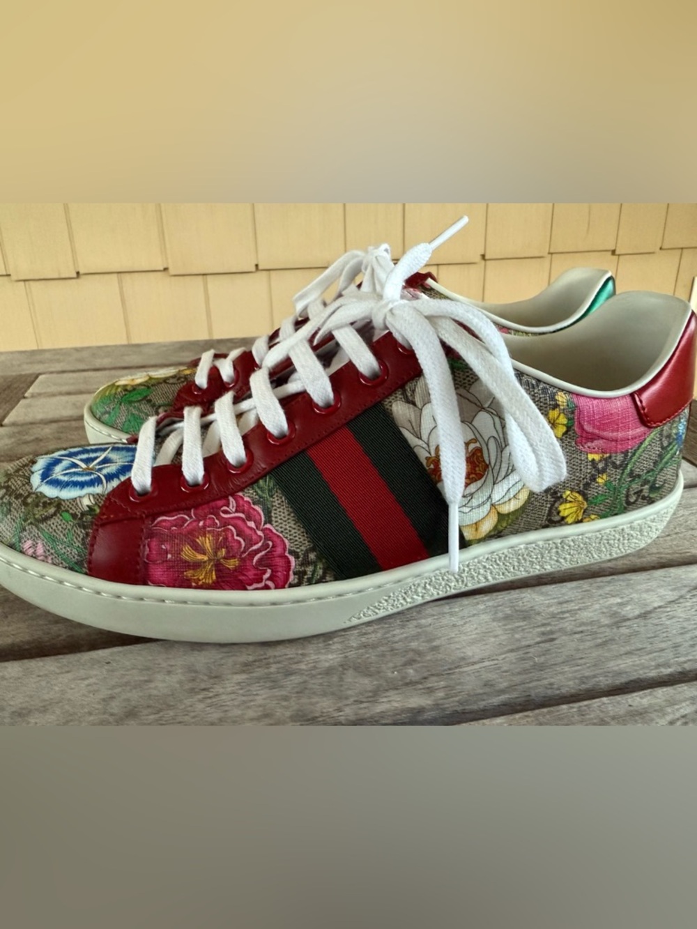 Gucci Ace Blooms GG Supreme Floral Sneakers 36.5 6.5 Full set w/box - Picture 4 of 16